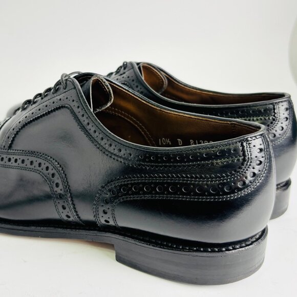Vintage Allen Edmonds "Argonaut" Men's Leather Cap-Toe Oxfords 10.5 D Black - Picture 10 of 16